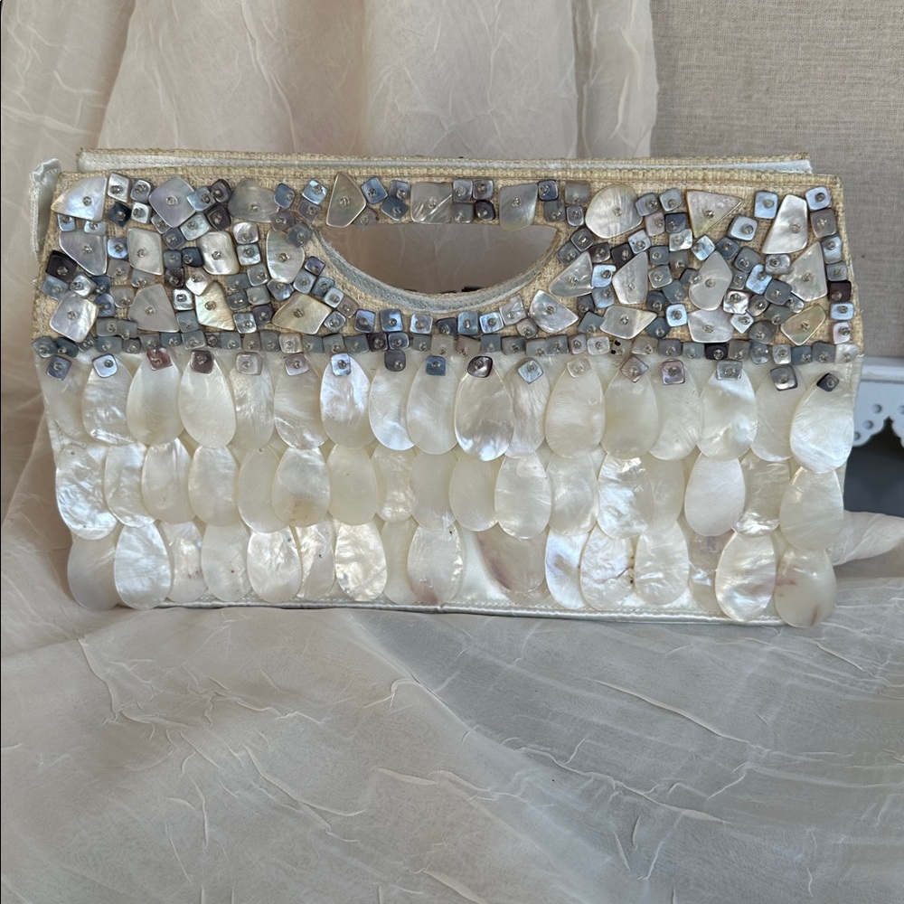Genuine mother of pearl hand bag purse - Picture 5 of 11